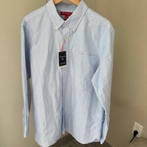 Cremieux Blue White Stripes Supima Cotton Shirt XL Slim Fit NWT